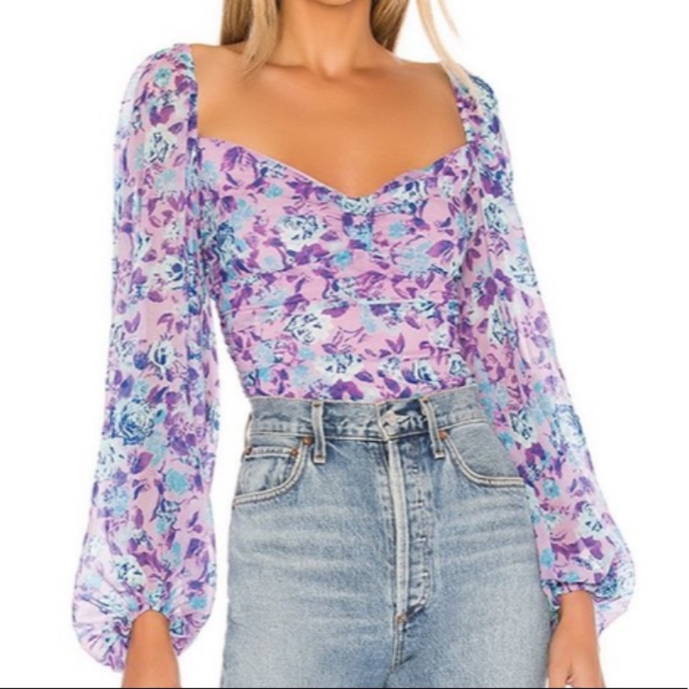 FOR LOVE AND LEMONS BELIZE BODYSUIT PURPLE